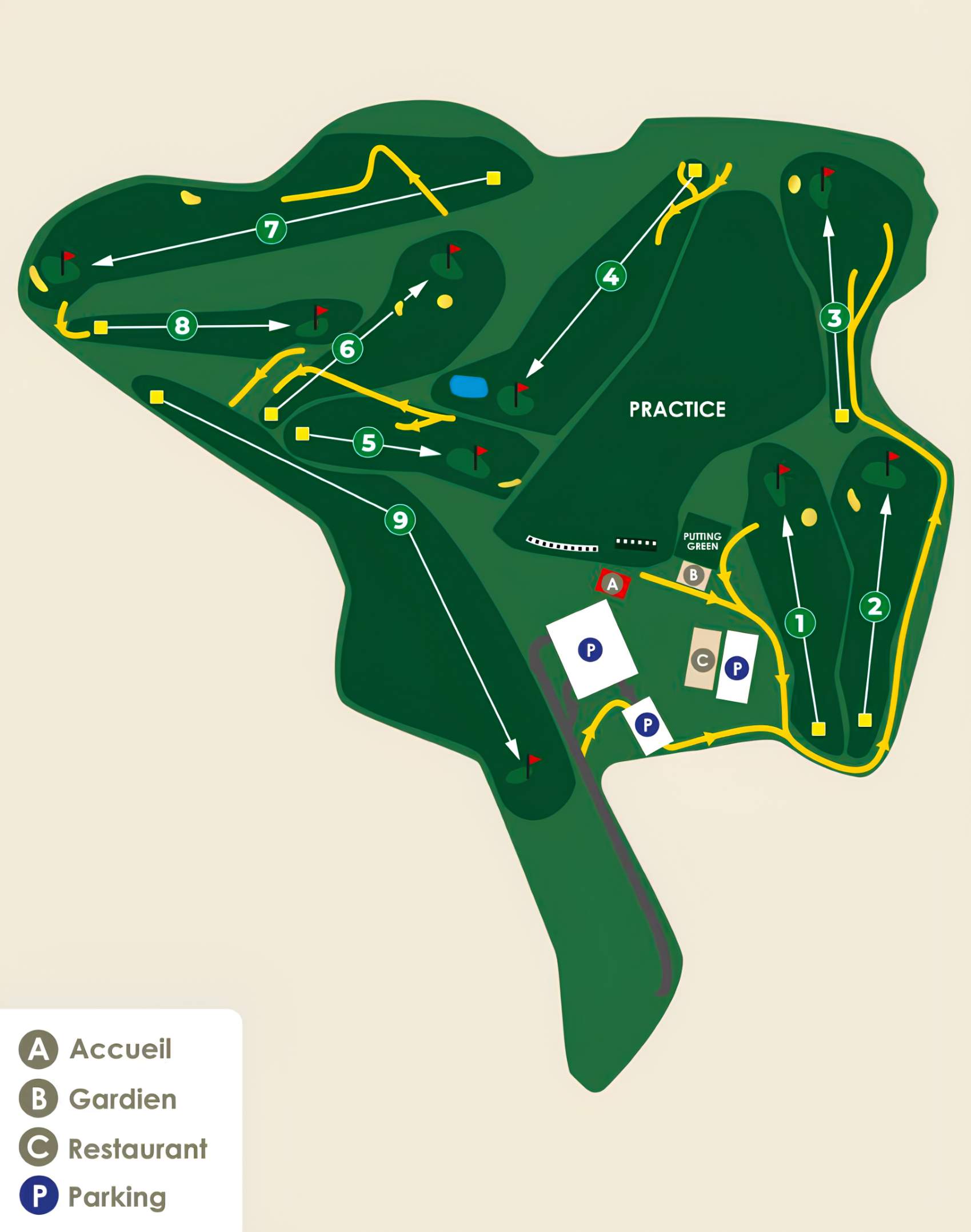 Plan du parcours du Golf de Beaucaire Saint-Roman